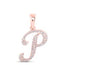 1/8CTW-DIA NICOLE INITIAL "P" PENDANT 10K