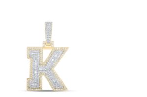 5/8CTW-DIA NICOLE INITIAL "K" PENDANT 10K