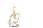 1/8CTW-DIA NICOLE INITIAL "Q" PENDANT 10K