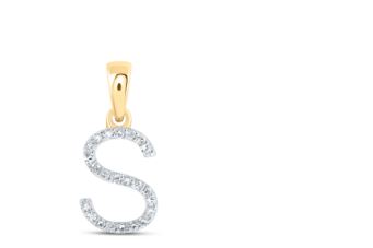 1/10CTW-DIA NICOLE INITIAL "S" PENDANT 10K