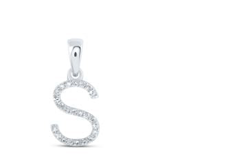 1/10CTW-DIA NICOLE INITIAL "S" PENDANT 10K