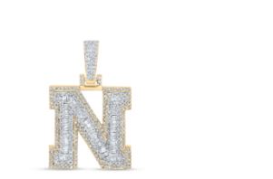 3/4CTW-DIA NICOLE INITIAL "N" PENDANT 10K