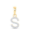 1/20CTW-DIA NICOLE INITIAL "S" PENDANT 10K