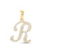 1/6 CTW-DIA NICOLE INITIAL "R" PENDANT 10K