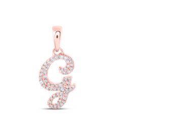 1/6CTW-DIA NICOLE INITIAL "G" PENDANT 10K