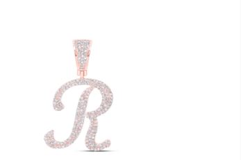 1 CTW-DIA NICOLE INITIAL "R" PENDANT 10K