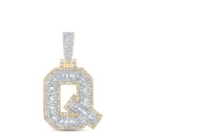 3/4CTW-DIA NICOLE INITIAL "Q" PENDANT 10K