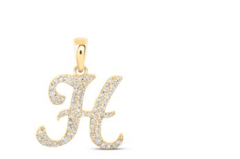 1/5CTW-DIA NICOLE INITIAL "H" PENDANT 10K