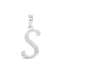 1/10CTW-DIA NICOLE INITIAL "S" PENDANT 10K