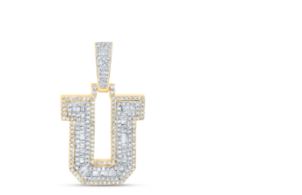 5/8CTW-DIA NICOLE INITIAL "U" PENDANT 10K