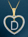 10k Genuine Diamond Heart Cut Out Letters Initials A-Z