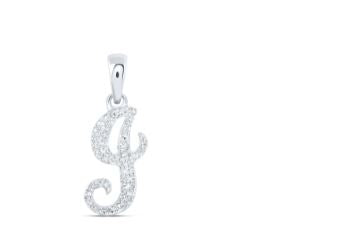 1/8CTW-DIA NICOLE INITIAL "I" PENDANT 10K