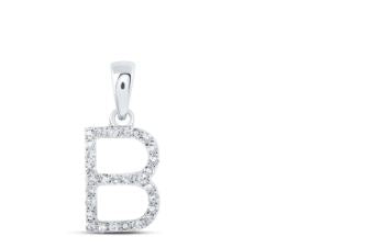 1/8CTW-DIA NICOLE INITIAL "B" PENDANT 10K