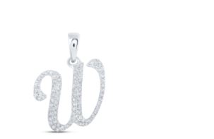 1/5CTW-DIA NICOLE INITIAL "W" PENDANT 10K