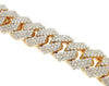 14kt 3 Row Prong Set Diamond Cuban Bracelet 20 CTW