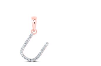 1/12CTW-DIA NICOLE INITIAL "U" PENDANT 10K