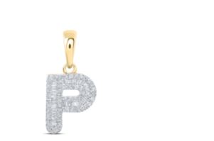 1/3CTW-DIA INITIAL "P" PENDANT 10K