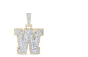 1CTW-DIA NICOLE INITIAL "W" PENDANT 10K