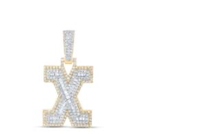 5/8CTW-DIA NICOLE INITIAL "X" PENDANT 10K