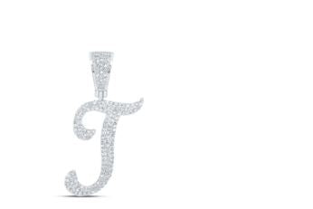 3/4CTW-DIA NICOLE INITIAL "T" PENDANT 10K