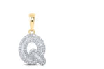 3/8CTW-DIA INITIAL "Q" PENDANT 10K