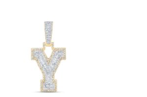 1/2CTW-DIA NICOLE INITIAL "Y" PENDANT 10K