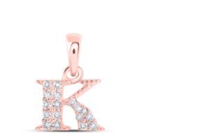 1/12CTW-DIA NICOLE INITIAL "K" PENDANT 10K