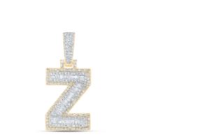 5/8CTW-DIA NICOLE INITIAL "Z" PENDANT 10K