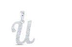 1/6CTW-DIA NICOLE INITIAL "U" PENDANT 10K