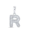 1/3 CTW-DIA INITIAL "R" PENDANT 10K