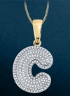 10k Genuine Diamond Bubble Letters Initials A-Z