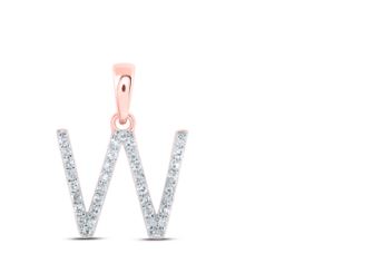 1/8CTW-DIA NICOLE INITIAL "W" PENDANT 10K