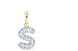 1/3CTW-DIA INITIAL "S" PENDANT 10K