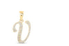 1/8CTW-DIA NICOLE INITIAL "V" PENDANT 10K