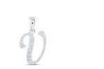 1/8CTW-DIA NICOLE INITIAL "V" PENDANT 10K