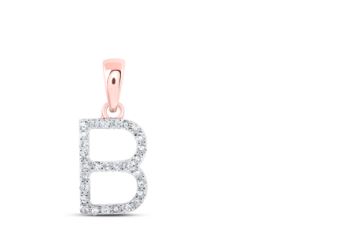 1/8CTW-DIA NICOLE INITIAL "B" PENDANT 10K