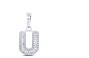 1/3CTW-DIA INITIAL "U" PENDANT 10K