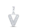 1/4CTW-DIA INITIAL "V" PENDANT 10K