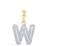 3/8CTW-DIA INITIAL "W" PENDANT 10K