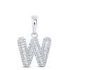 3/8CTW-DIA INITIAL "W" PENDANT 10K