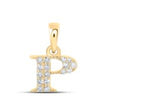 1/10 CTW-DIA NICOLE INITIAL "P" PENDANT 10K