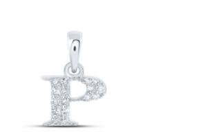 1/10 CTW-DIA NICOLE INITIAL "P" PENDANT 10K