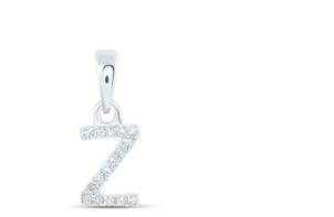 0.03CTW-DIA NICOLE INITIAL "Z" PENDANT 10K