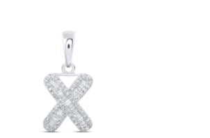 1/3CTW-DIA INITIAL "X" PENDANT 10K