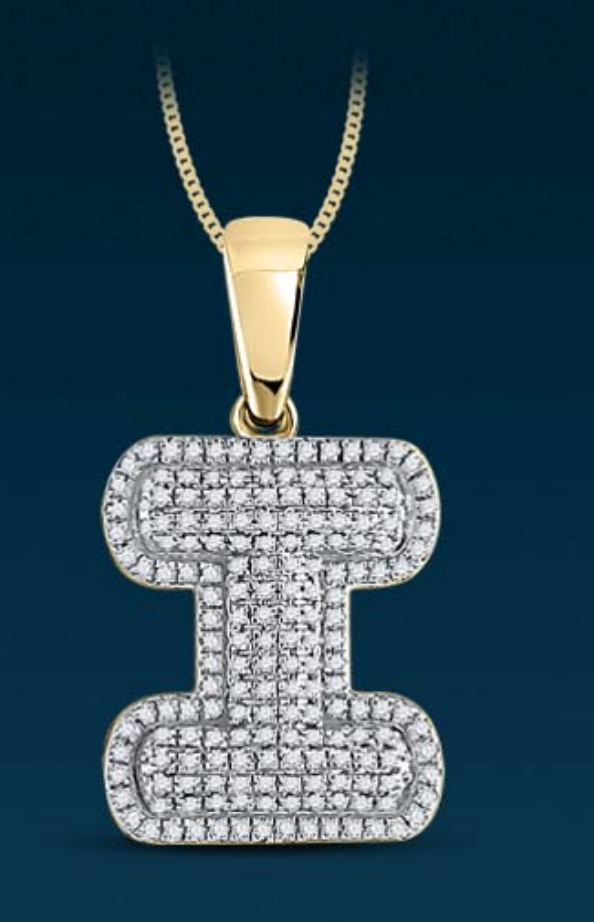 10k Genuine Diamond Bubble Letters Initials A-Z