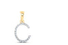 1/12CTW-DIA NICOLE INITIAL "C" PENDANT 10K