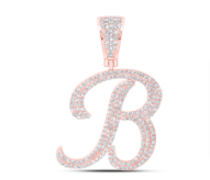 1 CTW-DIA NICOLE INITIAL "B" PENDANT 10K