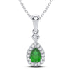 14K 0.10CT Diamond Emerald Pendant