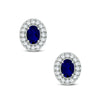 14K 0.57CT DIAMOND SAPPHIRE EARRING