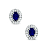 14K 0.57CT DIAMOND SAPPHIRE EARRING